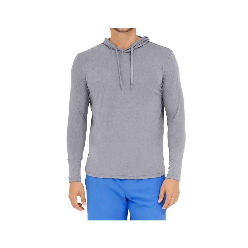 NEW SOMEWHERE SUNNY men's upf 50+ bamboo everyday lightweight hoodie in heather